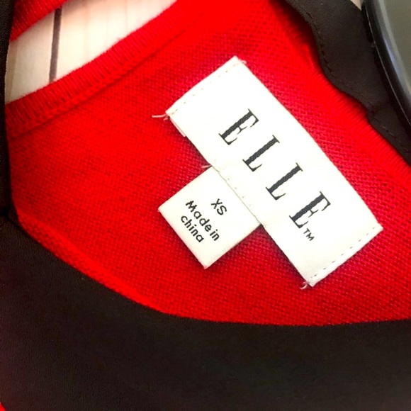 Elle Red Sweater with Black Polka Dots Size XS - Picture 4 of 10